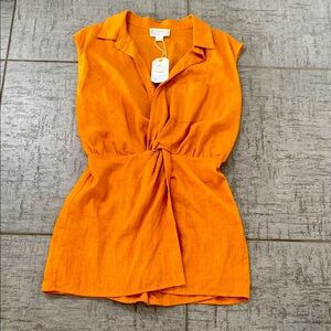 Loveriche Mustard Button-Up Blouse (Medium) NWT